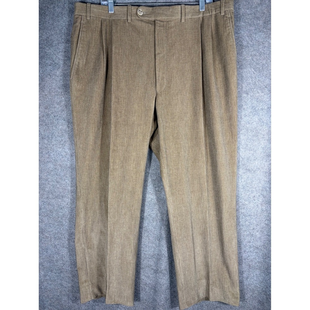 Jack Victor Collection Mens Tan Brown Pleated Dress Pants Union Made 42x29
